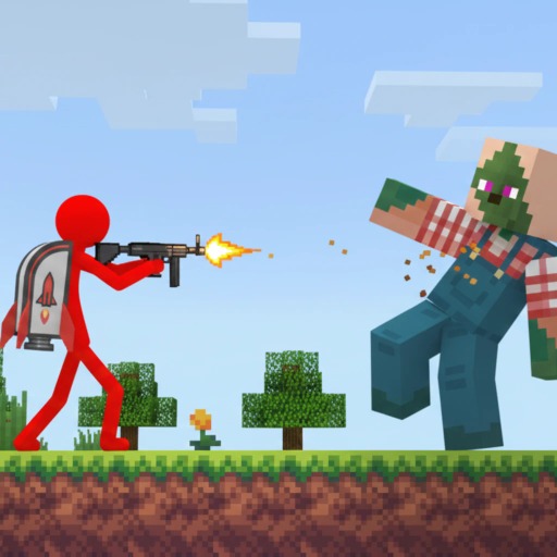 Play game Red Stickman vs Craftmans 2